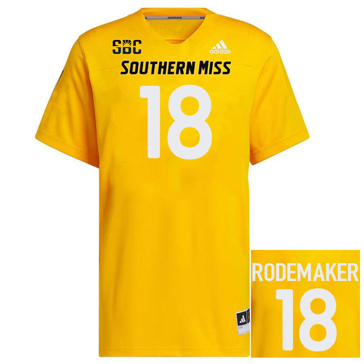 Southern Miss Golden Eagles #18 Tate Rodemaker Jersey Football Uniforms-Gold